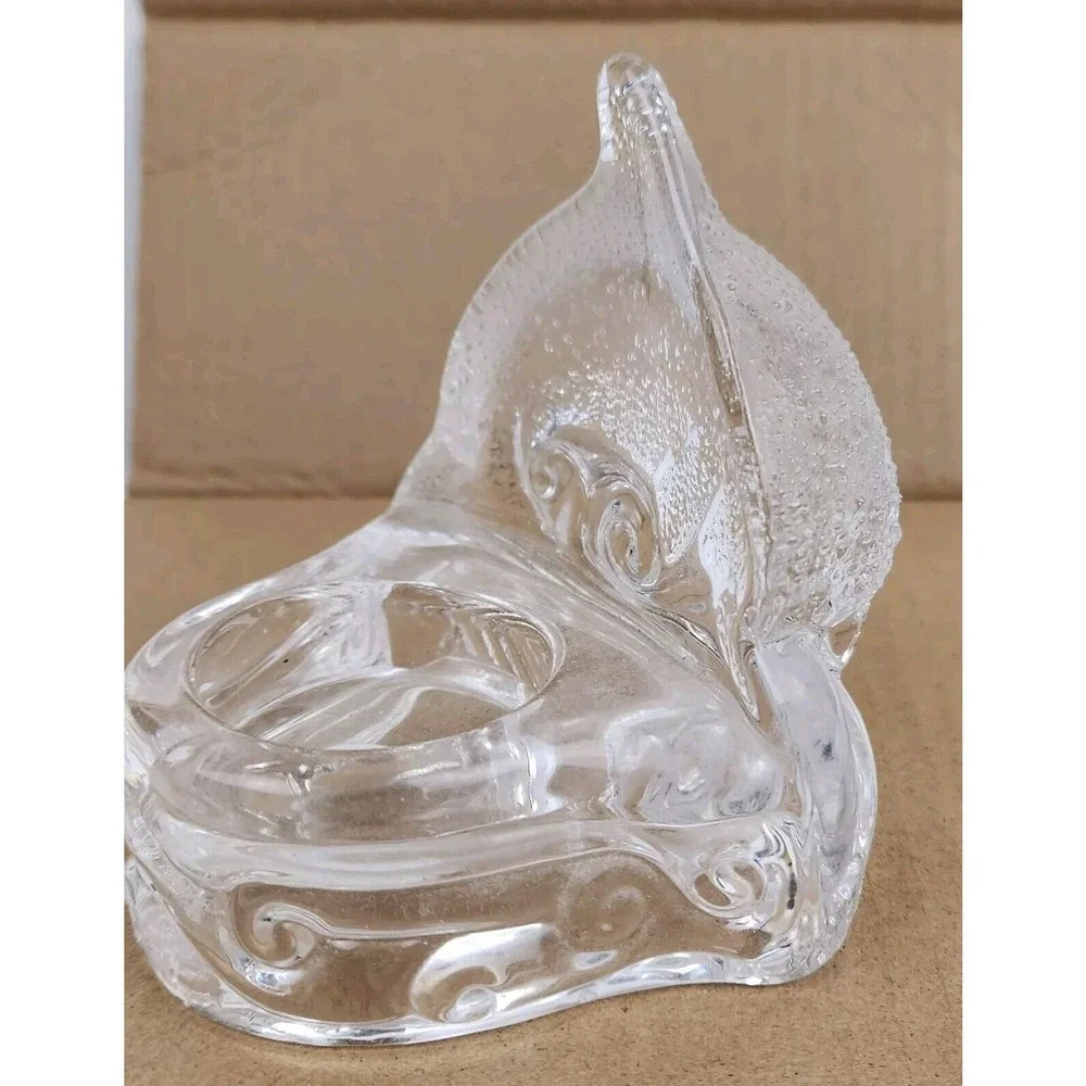 PartyLite Glass Dolphin‎ Tea Light Votive Candle Holder Beach Ocean Nautical - Picture 5 of 6
